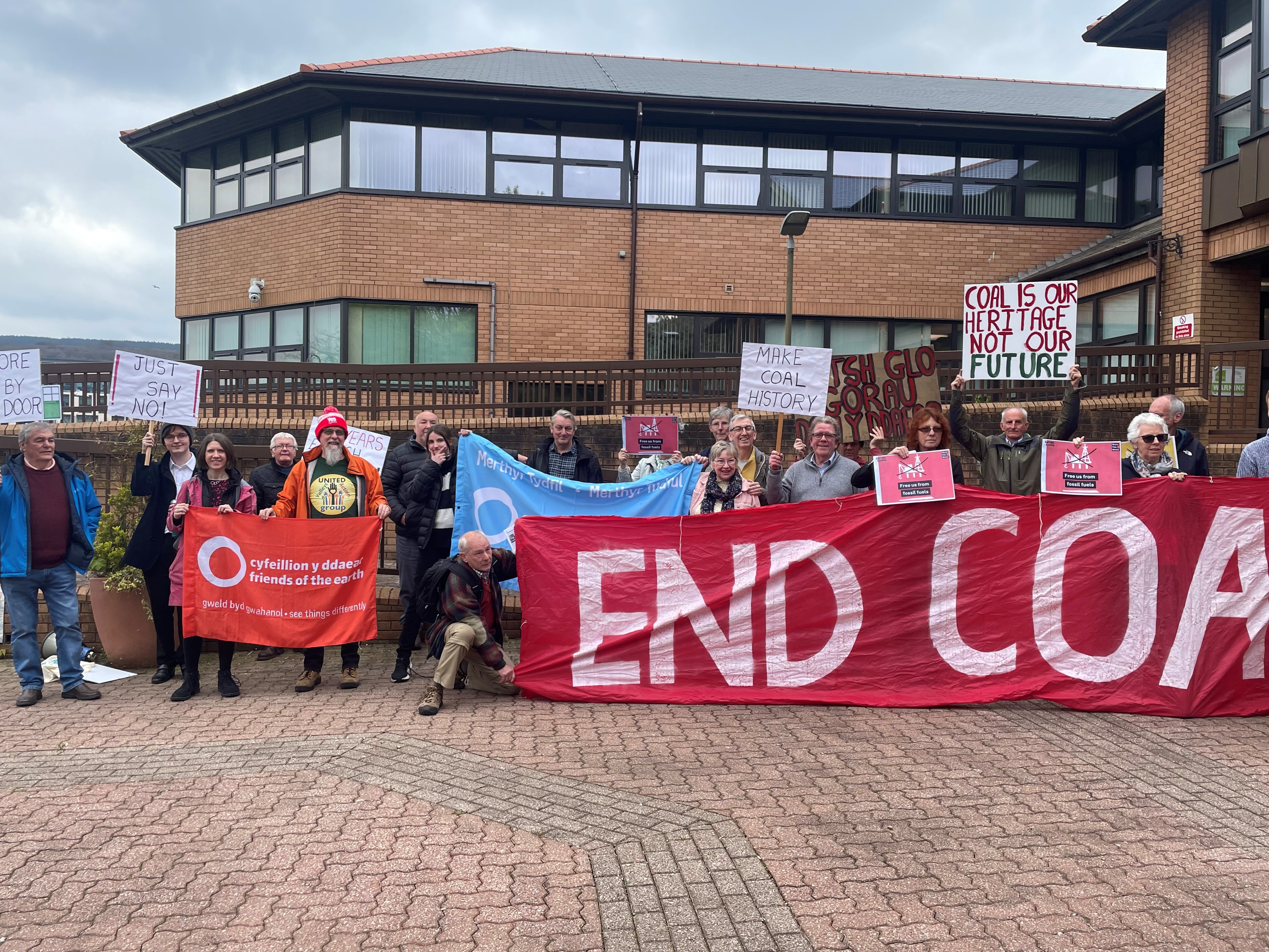 People at Ffos y Fran rally
