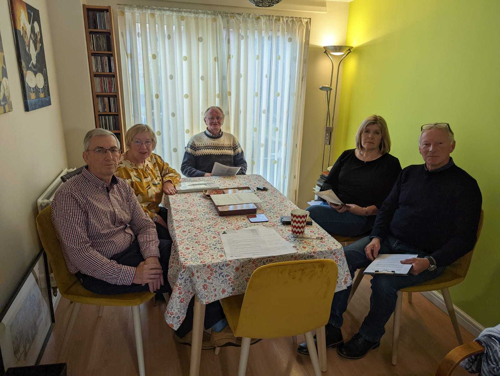Campaigners sitting around a table
