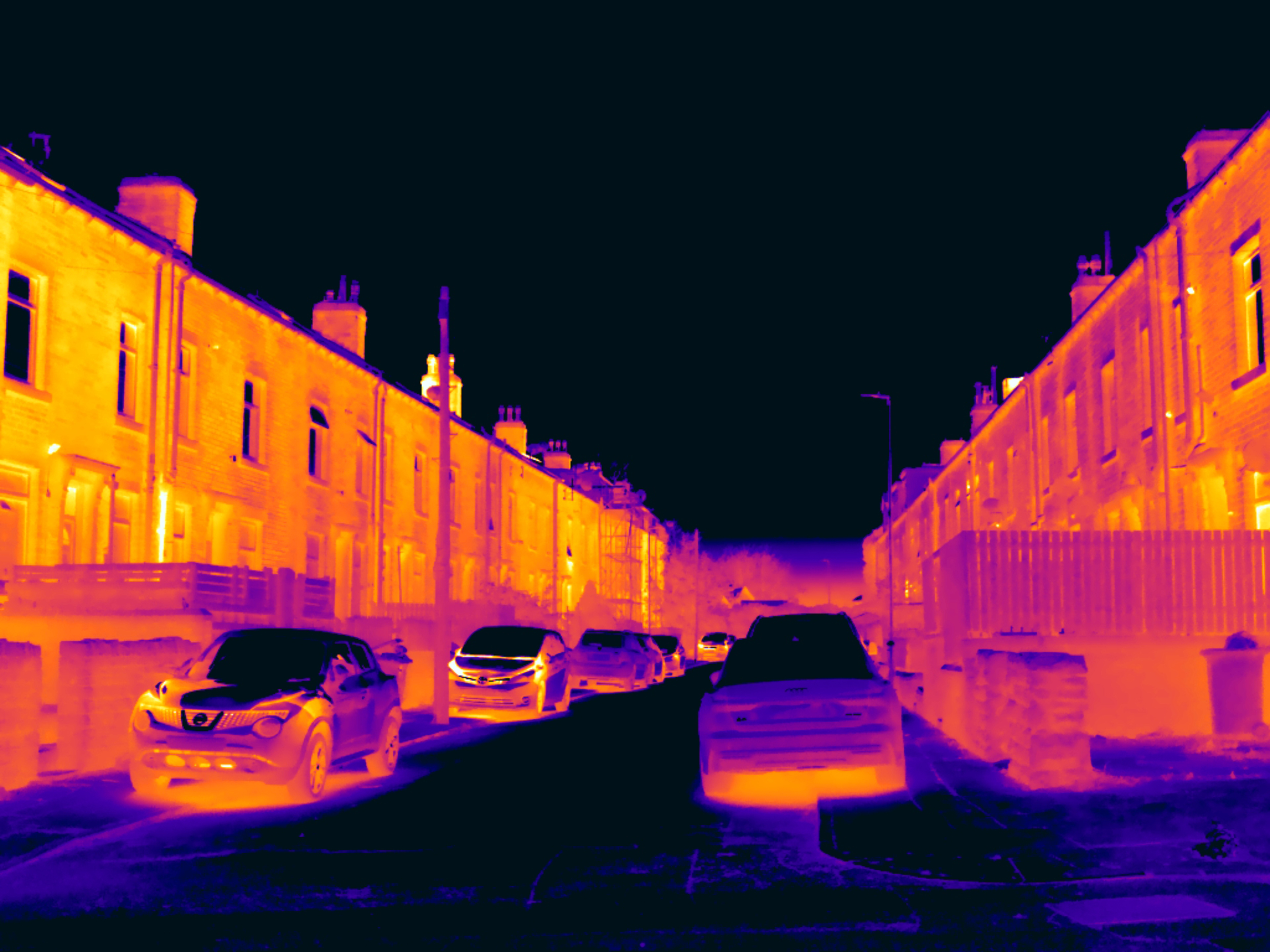 Thermal image of a street