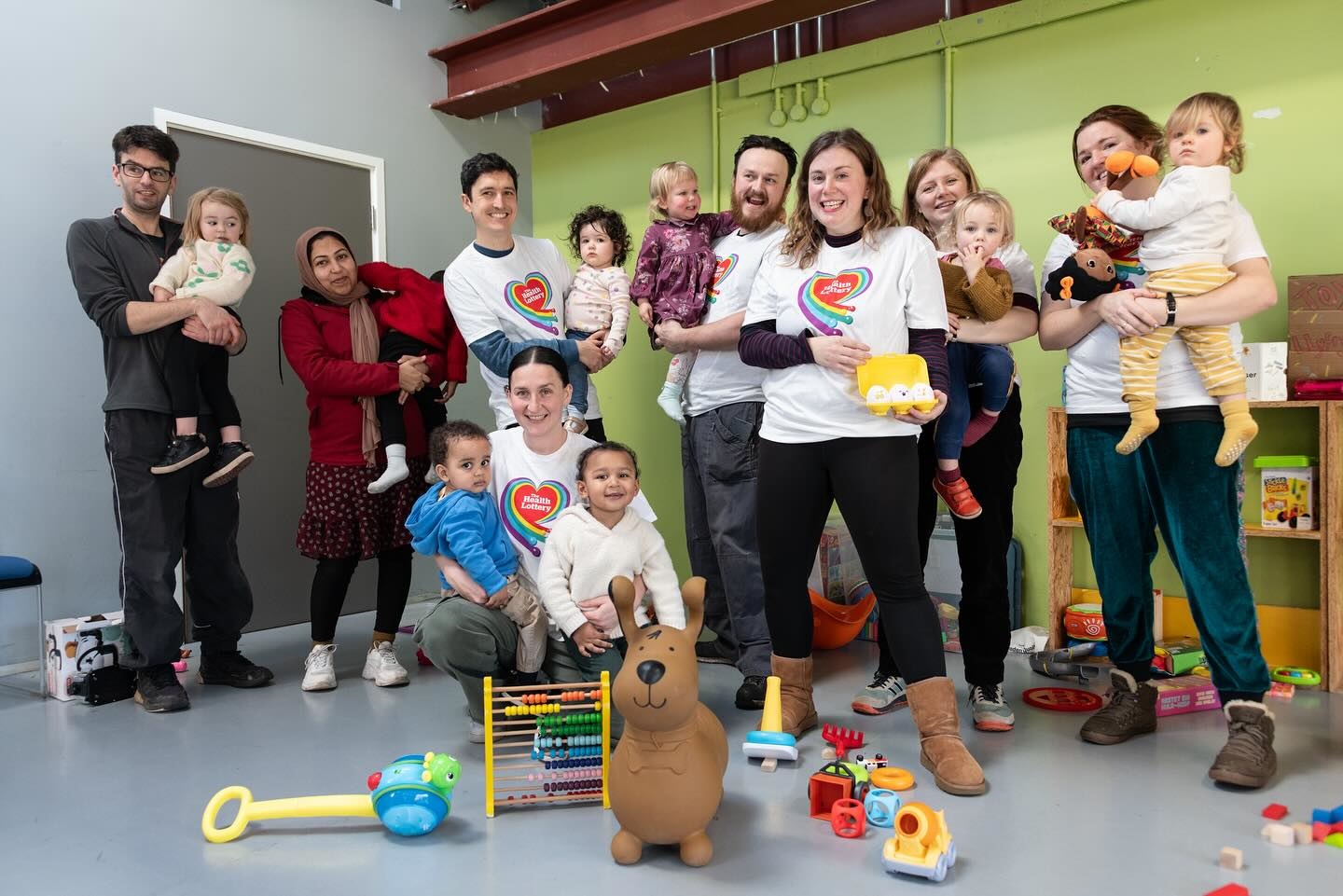 Group of adults and children