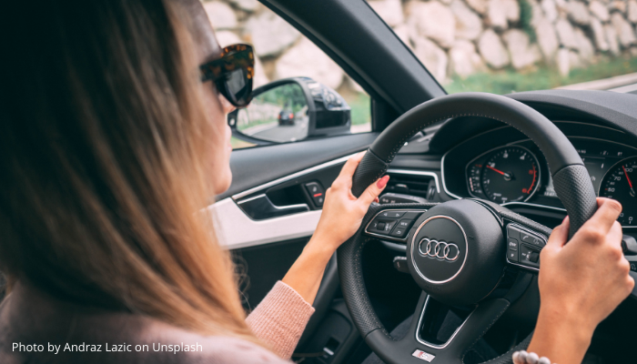 Women behind the wheel of a car