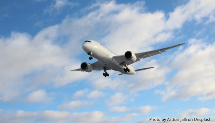 Picture of an aeroplane in the sky