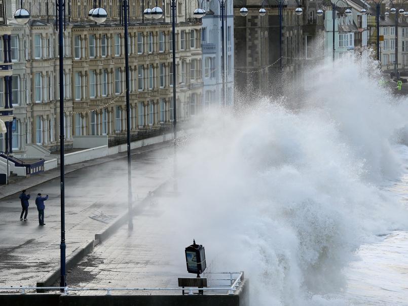 Big waves on Aberystwyth sea front