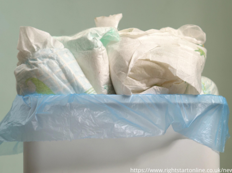 Dirty nappies in bin