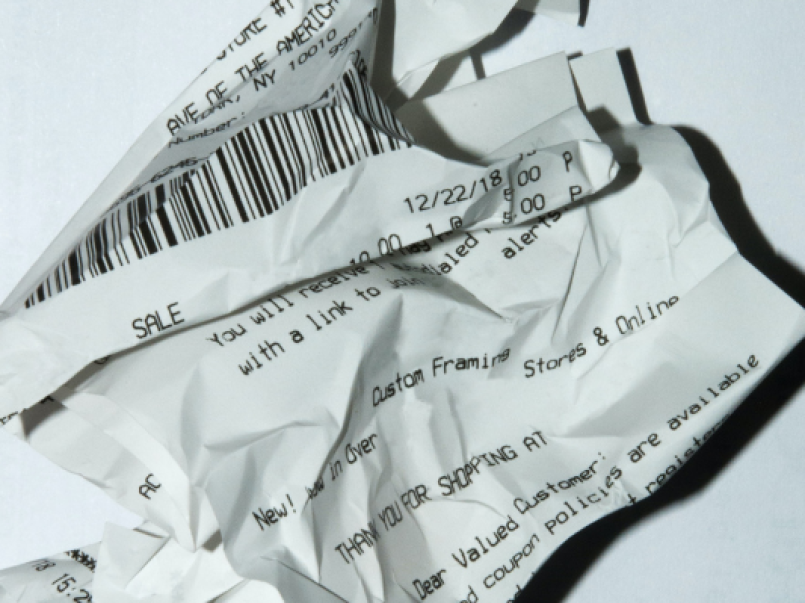Picture of a receipt