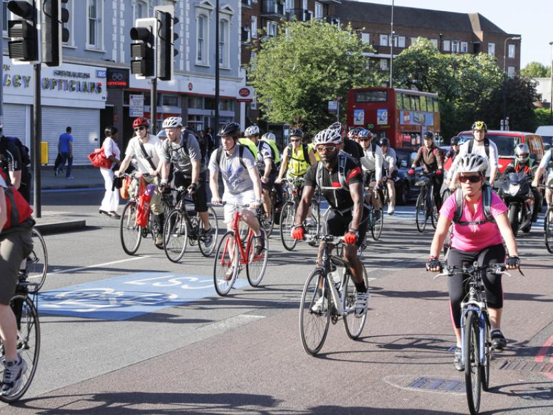 Picture of cyclists on a road