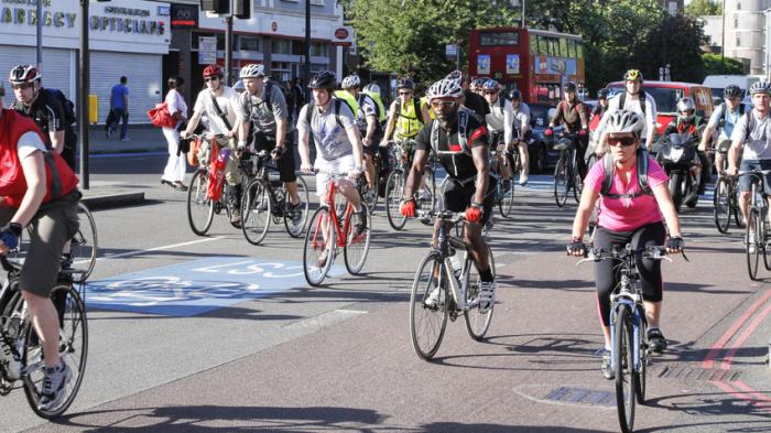 Picture of cyclists on a road